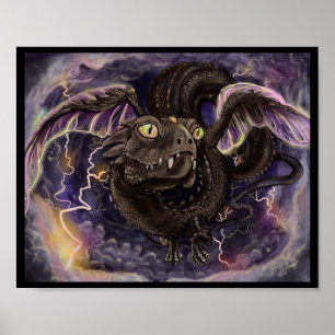 Oogst van de Storm Dragon Art Poster
