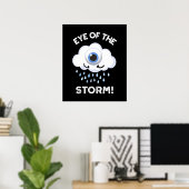 Oogst van het Storm Funny Weather Pun Dark BG Poster (Thuiskantoor)