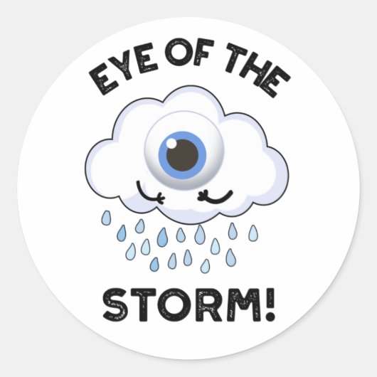 Oogst van het Storm Funny Weather Pun Ronde Sticker (Voorkant)