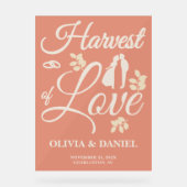 Oogst van liefde | Boho Fall Wedding Welkom Acryl Bord (Voorkant)