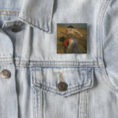 Oogst Vierkante Button 5,1 Cm (In situ)