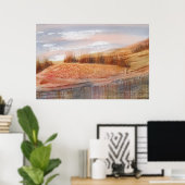 Oogst Waterverf Landscape Poster (Thuiskantoor)