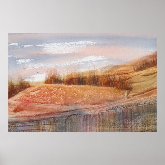 Oogst Waterverf Landscape Poster (Voorkant)