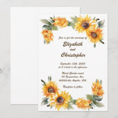 Oogst Zonnebloem: Gepersonaliseerde bruiloft uitno Kaart (Voorkant / Achterkant)