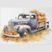 Oogstauto gevuld met pompoenen 1 Decoupage papier (Voorkant)