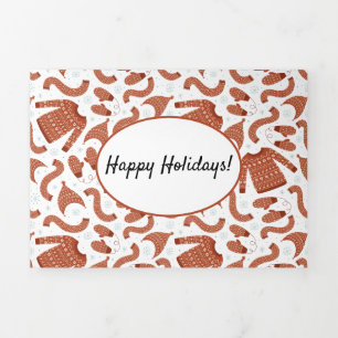 Oogstbeker Pet Scarf Red White Drieluik Wenskaart