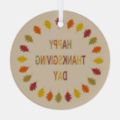 Oogstdank Eikebladeren Glas Ornament (Achterkant)