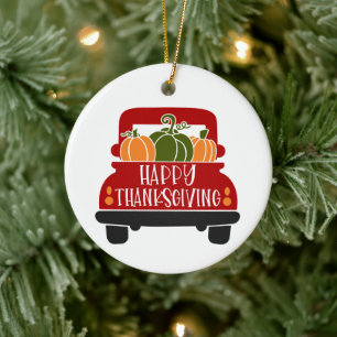 Oogstdank Truck Keramisch Ornament