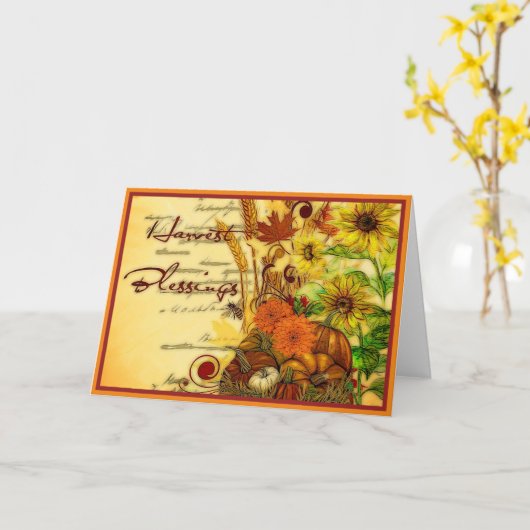 Oogstdrukkaart Kaart (Gele Bloem)