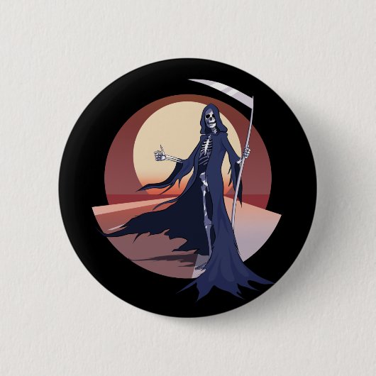 Oogstende Autostopper Ronde Button 5,7 Cm (Voorkant)