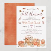 Oogstfeest Pompoenfeest, Herfstfeest Gemeenschap Kaart (Voorkant / Achterkant)