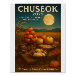 Oogstfeest & Volle Maan" – Chuseok 2025 Perfect Poster