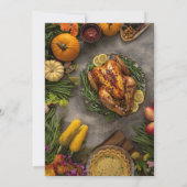 Oogstfeest w / Turkije Thanksgiving Uitnodiging (Achterkant)