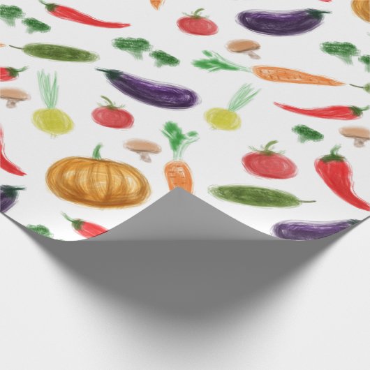 Oogstgroenten tomatenpaprika, paddenstoel c cadeaupapier (Hoek)
