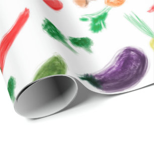 Oogstgroenten tomatenpaprika, paddenstoel c cadeaupapier