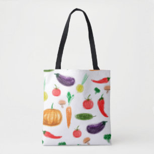 Oogstgroenten tomatenpaprika, paddenstoel c draagtas