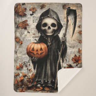 Oogstmaaier: het horloge van de lantaarnhouder sherpa deken