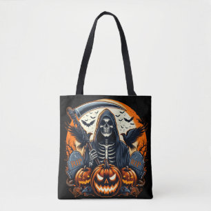 Oogstmachine Graf Spookachtige Pompoenen Halloween Draagtas