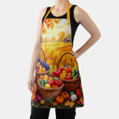 Oogstmanden, sinaasappel in de herfst, schort (Insitu)