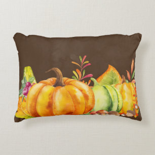 Oogstpompoenen, bladeren en olie accent kussen