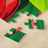 Oogstrelend groen haar legpuzzel (Zijkant)