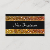 Oogstrelende Glamoureuze Glitter Sparkly Stars Zwa Visitekaartje (Voorkant)