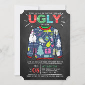 Oogstrelende kerstfeestdag in Chalkboard Kaart (Voorkant)