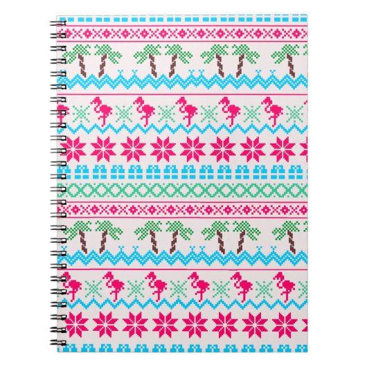 Oogstrelende kerstkeuken Tropische Flamingo Notitieboek (Voorkant)