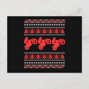 Oogstrelende kerstmotorfiets Biker Bike Motocross  Briefkaart