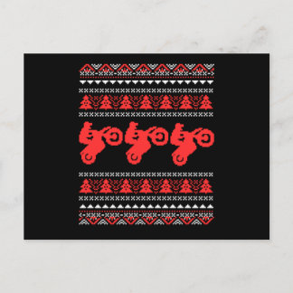 Oogstrelende kerstmotorfiets Biker Bike Motocross  Briefkaart