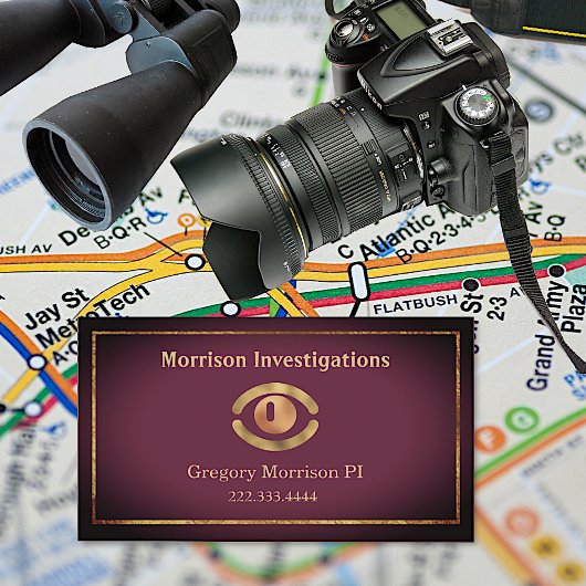 Oogsymbool Privé-onderzoek Visitekaartje