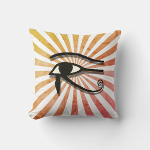 Oogtekening van het Egyptische symbool Retro Sun Kussen