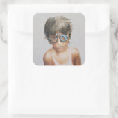 Oogtest in Vivekananda Vierkante Sticker (Tas)