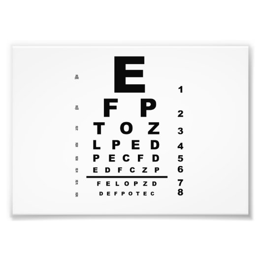 Oogtestschema Examen Foto Afdruk (Voorkant)