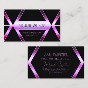 Oogtonend zwarte geometrische roze Paarse shimmer Visitekaartje