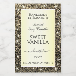 Oogvangst Gold Glitter Product Labels schoonheid e Voedselcontainer Etiket