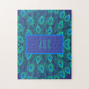 Oogvangst Peacock Blauwgroen & Blue Train Custom Legpuzzel