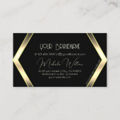 Oogvangst Zwart licht Golden geometrisch stijlvol Visitekaartje (Achterkant)