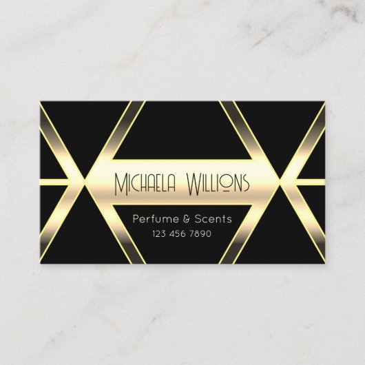 Oogvangst Zwart licht Golden geometrisch stijlvol Visitekaartje (Voorkant)