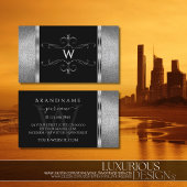 Oogvangst Zwarte zilver Glitter  Monogram Visitekaartje