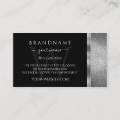Oogvangst Zwarte zilver Glitter  Monogram Visitekaartje (Achterkant)