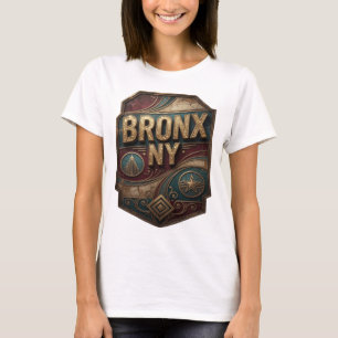 Oogverblindend gouden BRONX NY Slogan T-shirt
