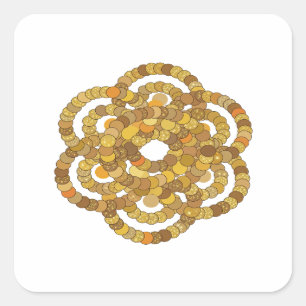 Oogverblindend oranje GOUDEN SPIRAAL VAN MUNTEN Vierkante Sticker