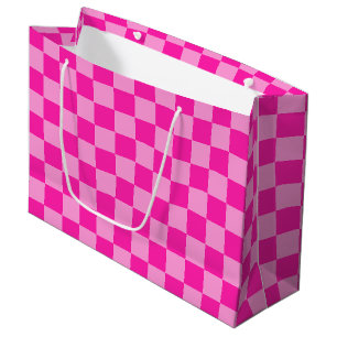 Oogverblindend roze schaakbord groot cadeauzakje