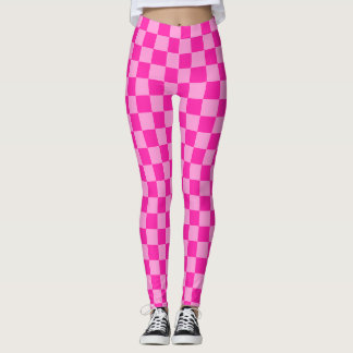 Oogverblindend roze schaakbord leggings