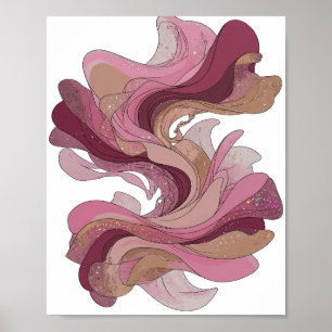 Oogverblindend Zilver ABSTRACTE KUNST Kunstprint Poster