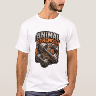 Oogverblindend zilver ANIMAL STRENGTH Custom T-shi T-shirt