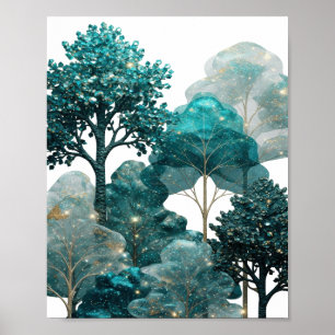 Oogverblindend Zilver ONZICHTBARE BOMEN Poster