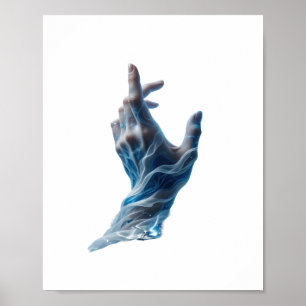Oogverblindend zilver WATER MAGIC Slogan ontwerp Poster