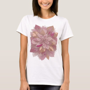 Oogverblindend zilveren FLOWER POWER Citaat Design T-shirt